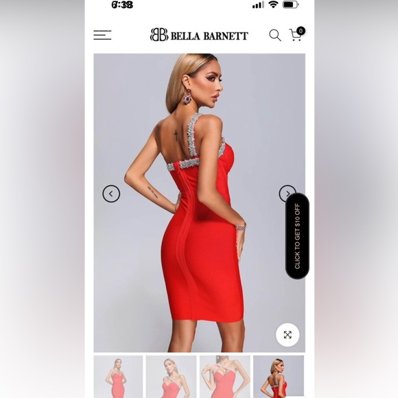 Red cocktail dress - Picture 3 of 3